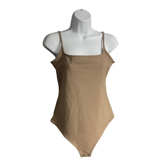 Wild Fable Junior Tan Adjustable Spaghetti Strap Stretchy Bodysuit Size Large - Picture 5 of 10